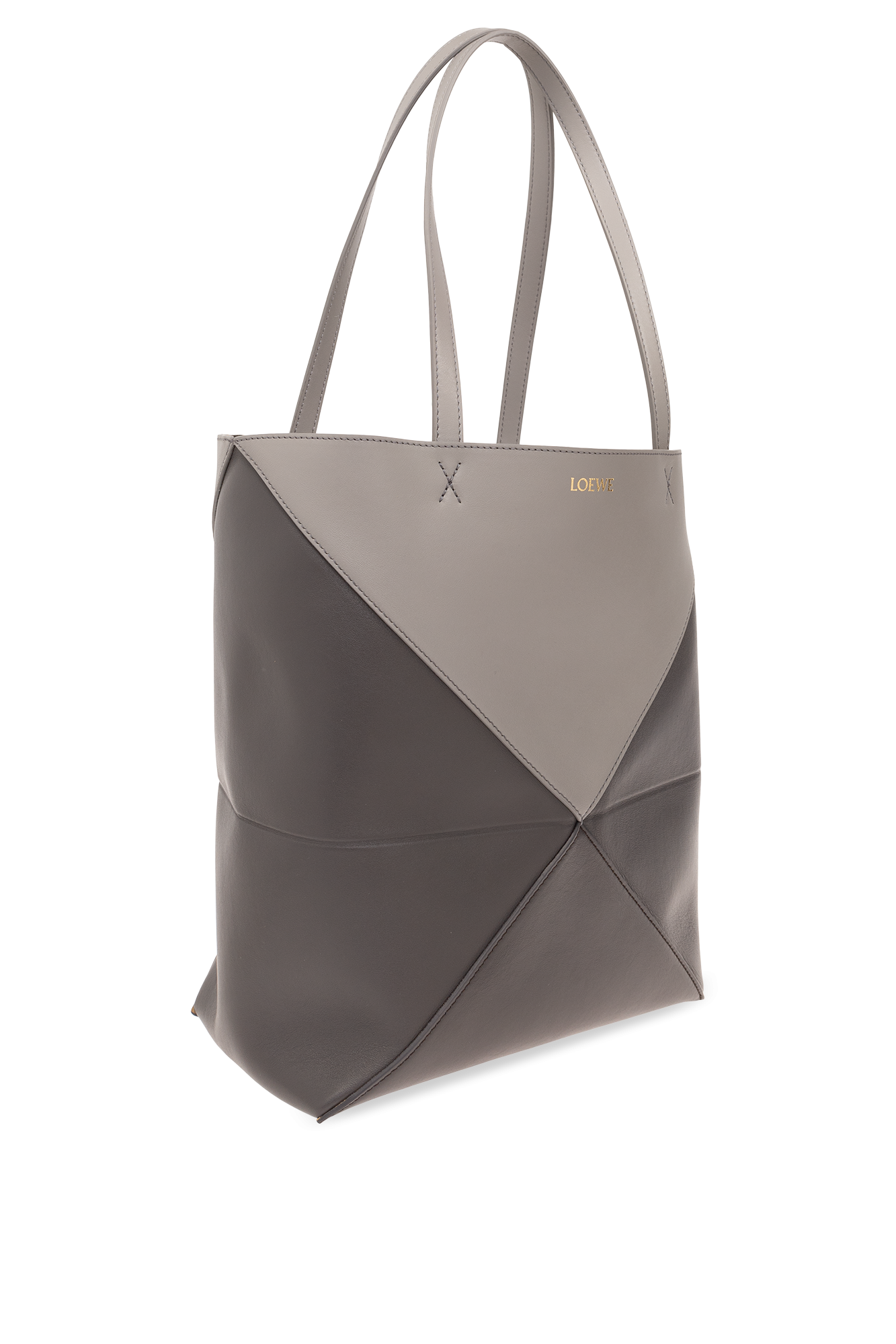 24AW new/LOEWE レザーのバケットバッグ Bag Gray LOEWE Pebble embellished leather bucket bag | NET-A-PORTER